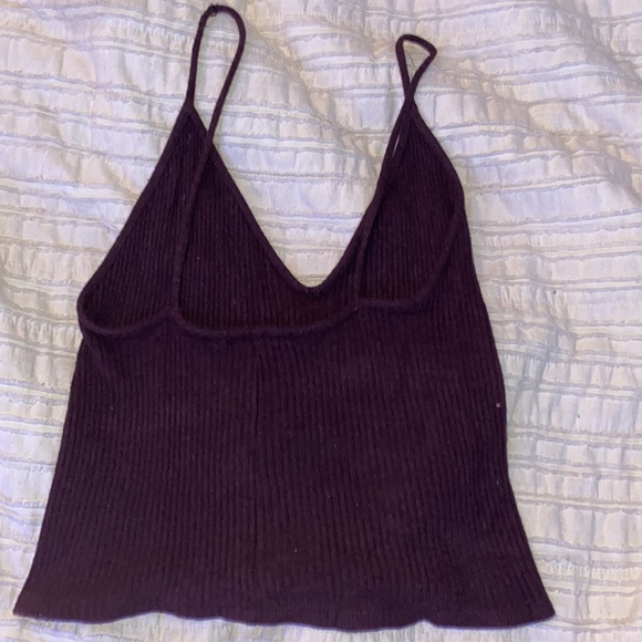 Brandy Melville dark purple knit tank top - Picture 3 of 3